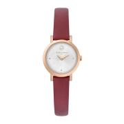 Elegant Rose Gold Leather Watch Pierre Cardin , Pink , Dames