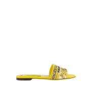 Dames Platte Slides Dolce & Gabbana , Yellow , Dames