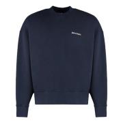 Geribbelde Crew-neck Sweatshirt Palm Angels , Blue , Heren