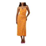 Gele Strap Midi Jurk Y.a.s , Yellow , Dames