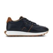 Blauwe Leren Veterschoenen Hogan , Blue , Heren