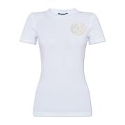 T-shirt met logo Versace Jeans Couture , White , Dames