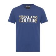 Logo T-shirt Versace Jeans Couture , Blue , Heren