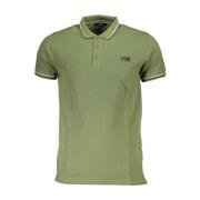 Polo T-shirt met print en contrastdetails Cavalli Class , Green , Here...