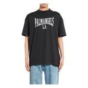 Klassieke College Tee Zwart Off White Palm Angels , Black , Heren