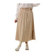 Yara Poplin Rok Neo Noir , Beige , Dames