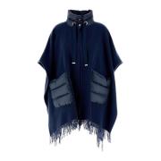 Warme Poncho Jas Herno , Blue , Dames