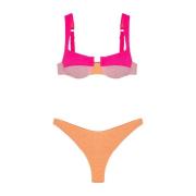 Geëmbosseerd Color Block Bikini Set Me-Fui , Multicolor , Dames