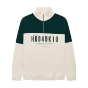 Casual Sweatshirt Half Zip Stijl Woodbird , Beige , Heren