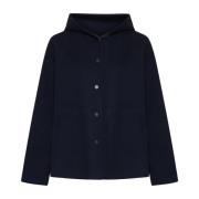 Navy Blue Wool Short Coat Max Mara Weekend , Blue , Dames