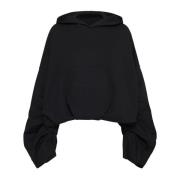 Zwarte Oversized Katoenen Hoodie Dries Van Noten , Black , Dames