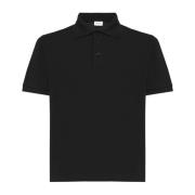 Zwarte Polo Shirt met Cassandre Logo Saint Laurent , Black , Heren