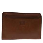 Pre-owned Leather clutches Burberry Vintage , Brown , Dames