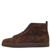 Pre-owned Suede sneakers Christian Louboutin Pre-owned , Brown , Heren