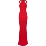 Rode Jurk Aw24 Damesmode Elisabetta Franchi , Red , Dames