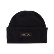 Wollen Beanie in Zwart Kasjmier Patou , Black , Dames