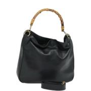 Pre-owned Leather handbags Gucci Vintage , Black , Dames