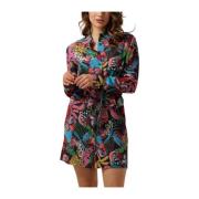 Wild Print Crinkle Jurk Dames Alix The Label , Multicolor , Dames