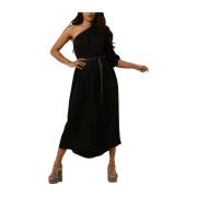 Silky Touch Quinty Midi Jurk Summum Woman , Black , Dames