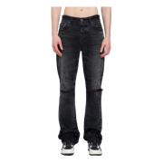 Versleten Shotgun Straight Zwarte Jeans Amiri , Black , Heren