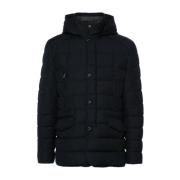 Gewatteerde Navy Blauwe Jas Moorer , Blue , Heren