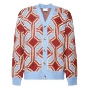 Geometrisch Patroon Wollen Vest Sweater Drole de Monsieur , Multicolor...