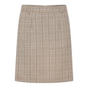 Ancient Scroll Check Rok Cream , Beige , Dames