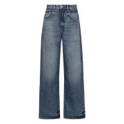 Versleten Wide-Leg Jeans Icon Denim , Blue , Dames