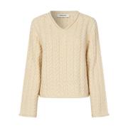 V-Neck Pullover Kurtis Modström , Beige , Dames