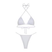 Bikini Triangolo E Slip Regolabile Clear F**k , White , Dames