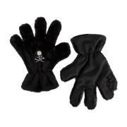 Zwarte Nepbont Skull Logo Handschoenen Mastermind World , Black , Here...