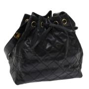 Pre-owned Leather chanel-bags Chanel Vintage , Black , Dames