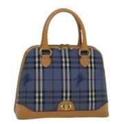 Pre-owned Leather handbags Burberry Vintage , Blue , Dames