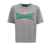 Grijze Katoenen Tops & T-Shirt Dsquared2 , Gray , Dames