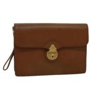 Pre-owned Leather clutches Burberry Vintage , Brown , Dames