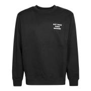 Slogan Crewneck Sweatshirt Drole de Monsieur , Black , Heren