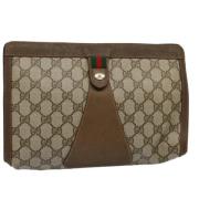 Pre-owned Canvas clutches Gucci Vintage , Beige , Dames