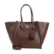 Bruine Leren Schoudertas Ermanno Scervino , Brown , Dames