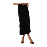 Zwarte Midi Rok My Essential Wardrobe , Black , Dames