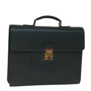 Pre-owned Leather briefcases Louis Vuitton Vintage , Green , Dames