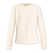 Sweatshirt met logo Moncler , Beige , Dames