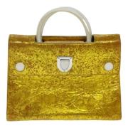 Pre-owned Leather handbags Dior Vintage , Yellow , Dames