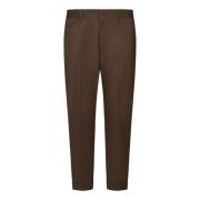 Bruine Wolmix Cropped Broek Low Brand , Brown , Heren