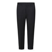 Slim Fit Cropped Trousers in Grey Low Brand , Black , Heren