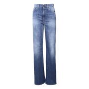 Denim Katoenen Jeans Rits Knoopsluiting Dondup , Blue , Dames