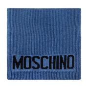 Sjaal met logo Moschino , Blue , Unisex