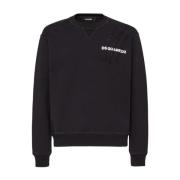 Zwarte Sweatshirt Aw24 Herenmode Dsquared2 , Black , Heren