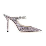 Glitter Stiletto Mules Crystal Strap Jimmy Choo , Multicolor , Dames