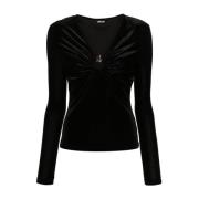 Zwarte Topwear voor Vrouwen Aw24 Just Cavalli , Black , Dames