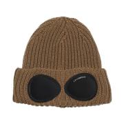 Bruine Wol Goggle Beanie Hoed C.p. Company , Brown , Heren